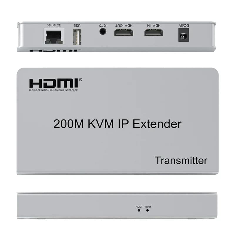 200 M HDMI IP extender via Rj45 Cat6 USB KVM HDMI Ethernet Extender Video Transmitter Receiver Support Mouse and Keyboard