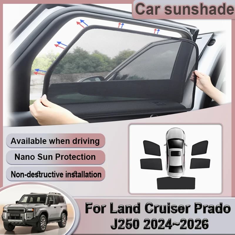 Auto Maglia Parasole Per Toyota Land Cruiser Prado J250 MK5 2024 2025 2026 Lexus GX MK3 Finestra Visiera Magnetica Parasole Accessori