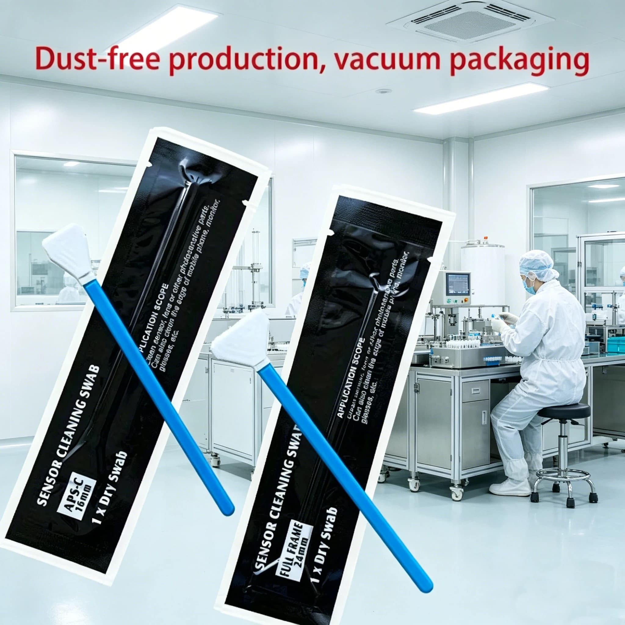 Camera Sensor Cleaning Swabs, CMOS/CCD Cleaner Sticks, DSLR Camera & Phone Screen Dust-Free Cleaning Tools, Vacuum Packed