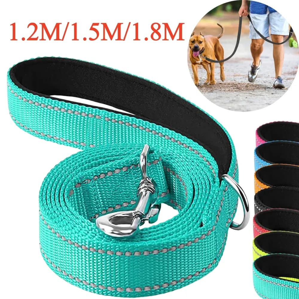 Guinzagli Robusti per Cani da 1.2/1.5/1.8m per Collare e Pettorina, Corda da Traino per Animali Domestici, Corda di Sicurezza, Guinzaglio per Addestramento e Passeggio