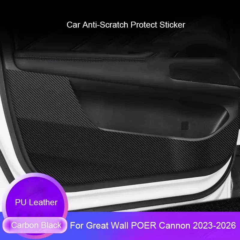 Auto B-Pillar Porta Anti-Calcio Proteggere Pad In Pelle PU Per Grande Muraglia POER CANNON 2023-2026 Anti-Sporco Resistente Ai Graffi accessorio
