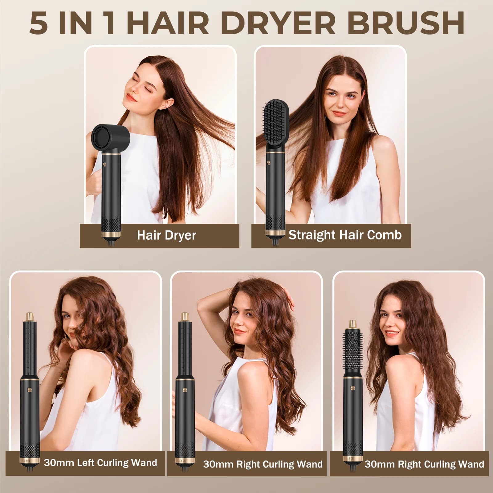 5 in 1 professional hair plate hair curler for hair comb electric brush for hair curlers for hair warm Set hair style