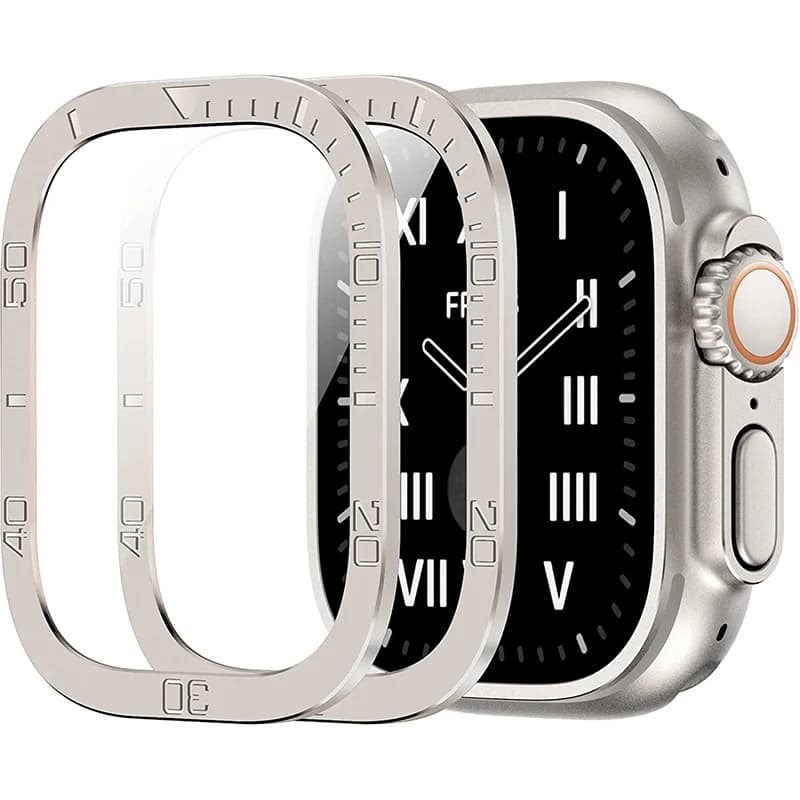Vetro temperato per cinturino Apple Watch ultra 49mm Protezione schermo Anti-graffio Abbagliamento HD Pellicola completa Paraurti in metallo iWatch Ultra 49mm