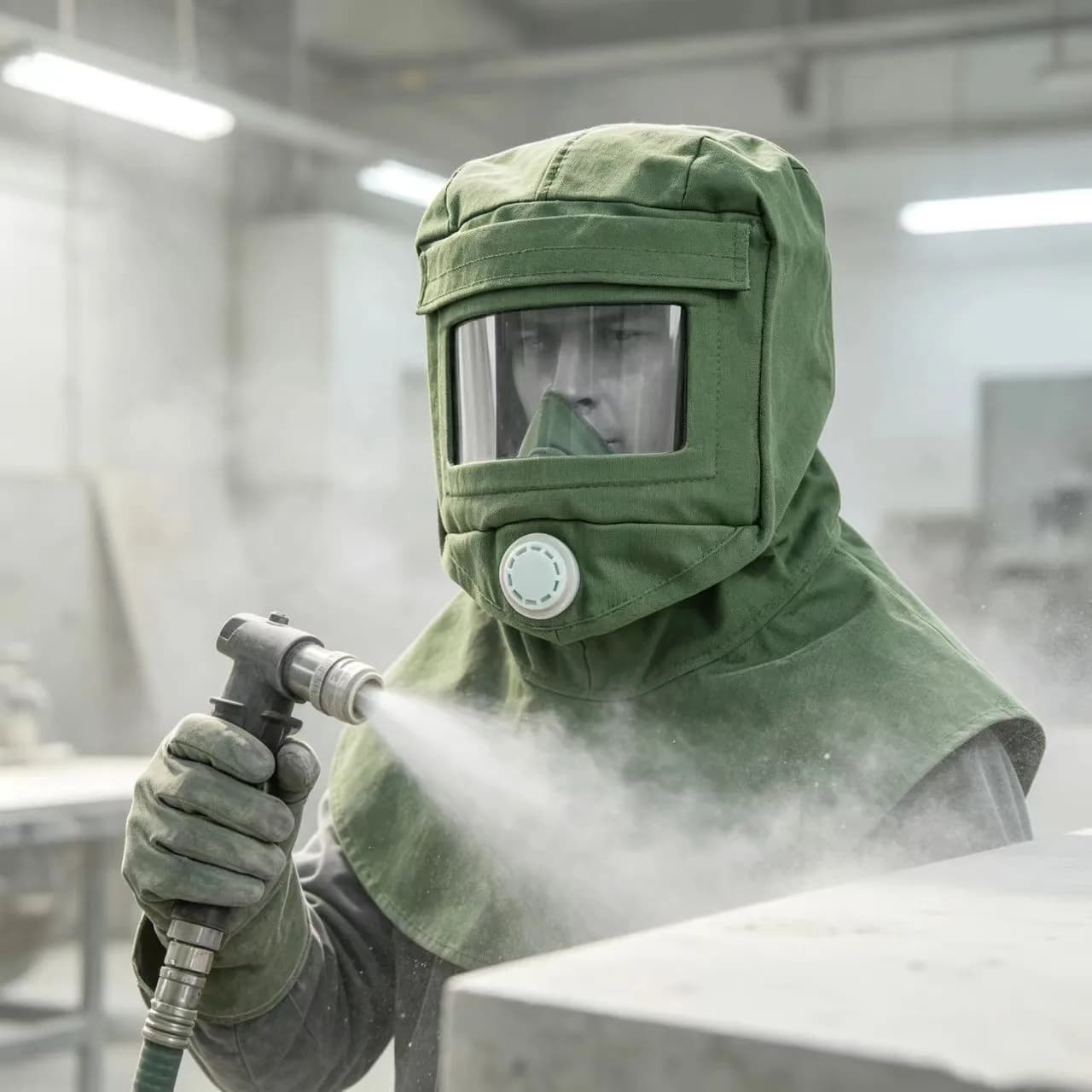 Maschera per sabbiatura in vetro HD per cappello da apicoltore antipolvere Protezione integrale del corpo Proteggi l'attrezzatura di protezione della sicurezza