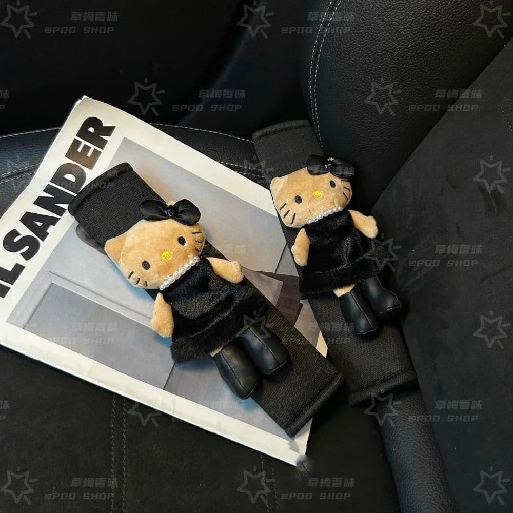 New Cartoon Cat Pattern Car Seat Belt Pad Cute Cartoon Shoulder Cover Soft and Comfortable Car Interior Accessories Universal Ty
