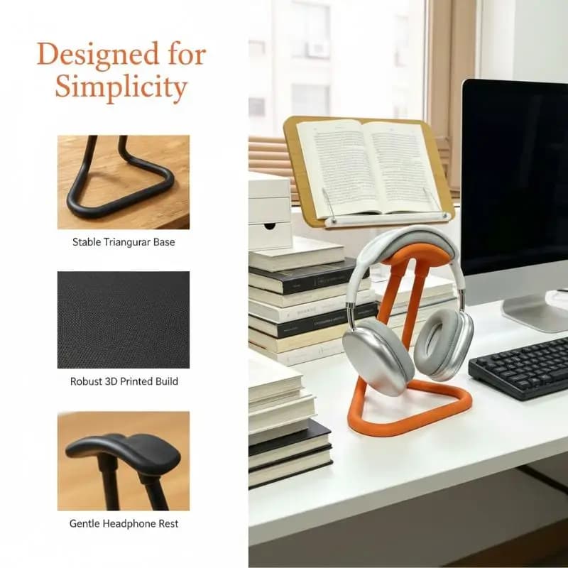 Headphone Stand Anti-Slip Sturdy Base Space Saving Headset Holder for Home Office Desk Gamer Studio Use