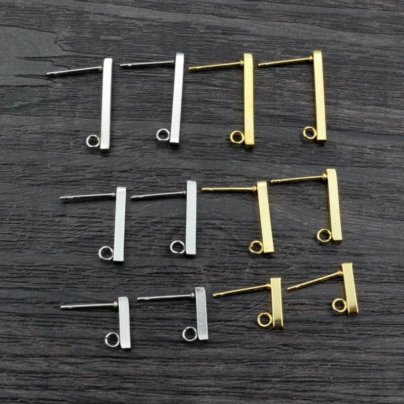 20pcs 10 15 20mm 316 Stainless Steel Earring Hooks Bar Tube Stud Earrings Ear Wires Connector DIY Jewelry Making Findings