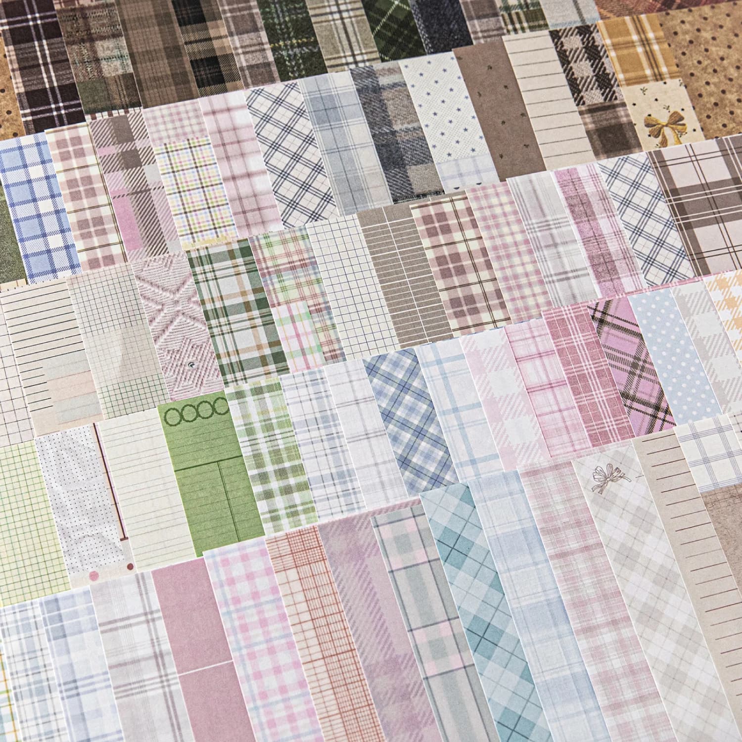 Journal GO 50 pezzi Kawaii Plaid Grid Materiale Nota di carta Carta decorativa Messaggio Memo Lista delle cose da fare Forniture di cancelleria per ufficio