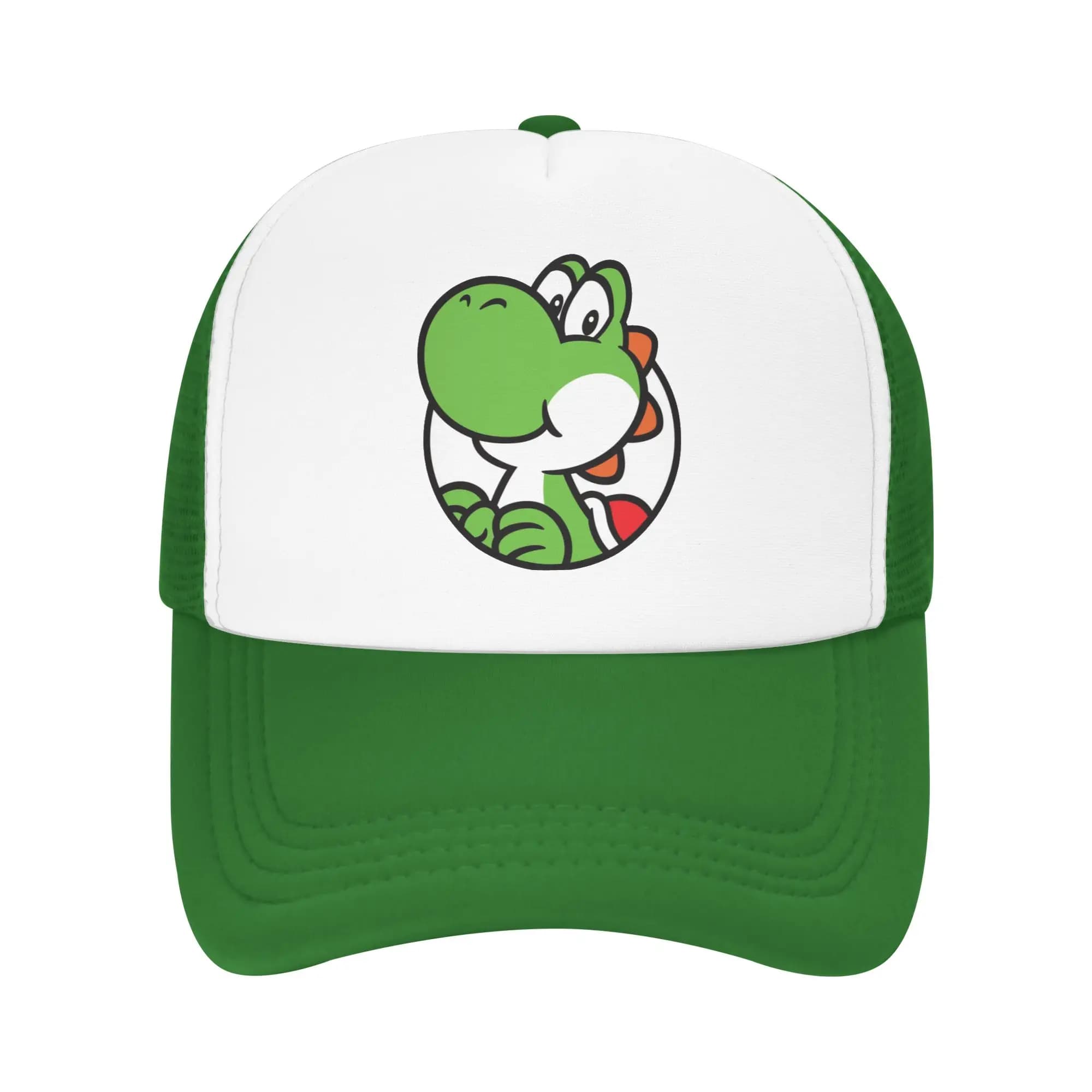Cappellino da sole traspirante con personaggi di Mario e Yoshi, unisex, regolabile, in rete, per uso casual.