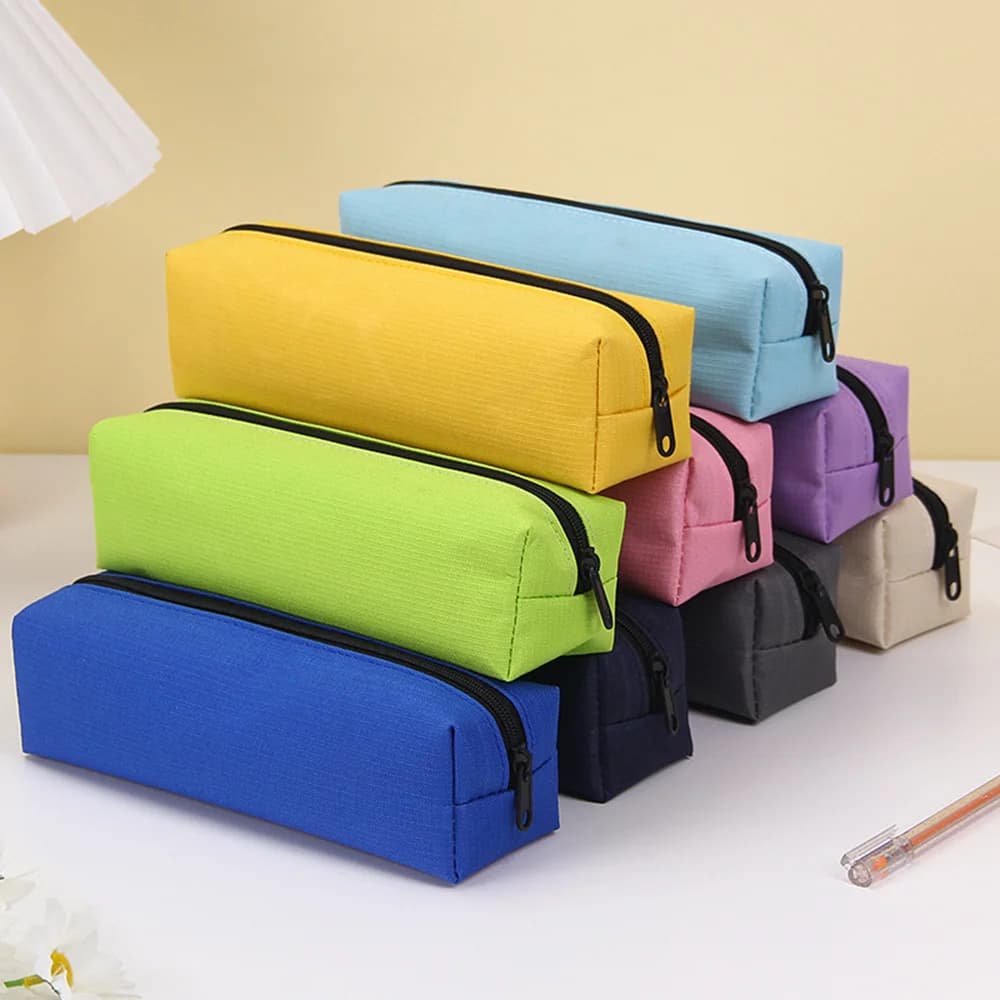 Astuccio per matite in tinta unita Borse per matite semplici per studenti Nuovi materiale scolastico di cancelleria Regalo per bambini Borsa per cosmetici grande con cerniera