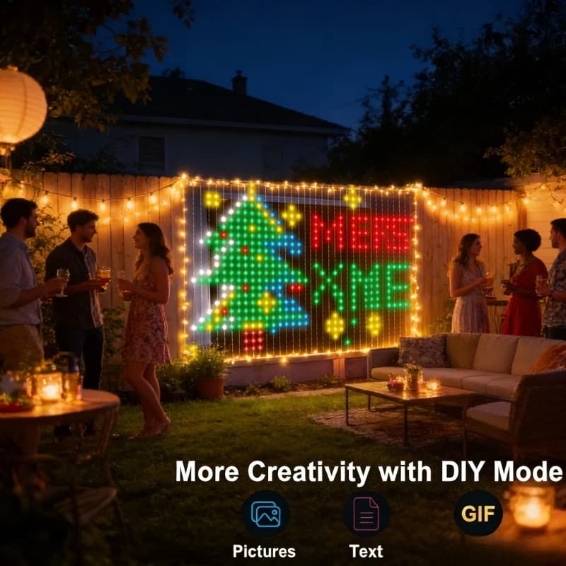 LED Curtain Lights DIY Mood Light Fairy String Lights Mobile App Remote Control for Bedroom Outdoor Party Scene Decor Set