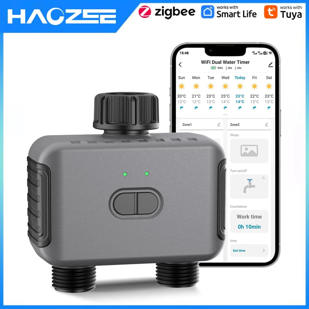 Tuya Smart Zigbee Timer per irrigazione Sprinkler Sistema di irrigazione a goccia Sistema di irrigazione per irrigazione Timer per irrigazione Giardino
