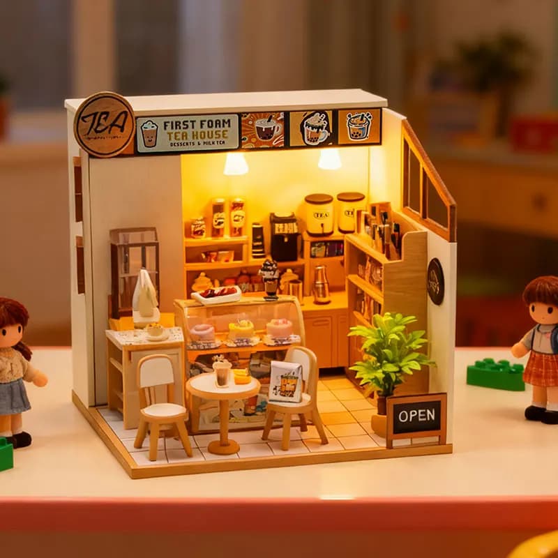Kit di costruzione di modelli di mini case delle bambole fai-da-te Kit per la casa dei giocattoli Assemblaggio di case delle bambole Puzzle 3D Decorazione creativa della camera da letto Craf in legno