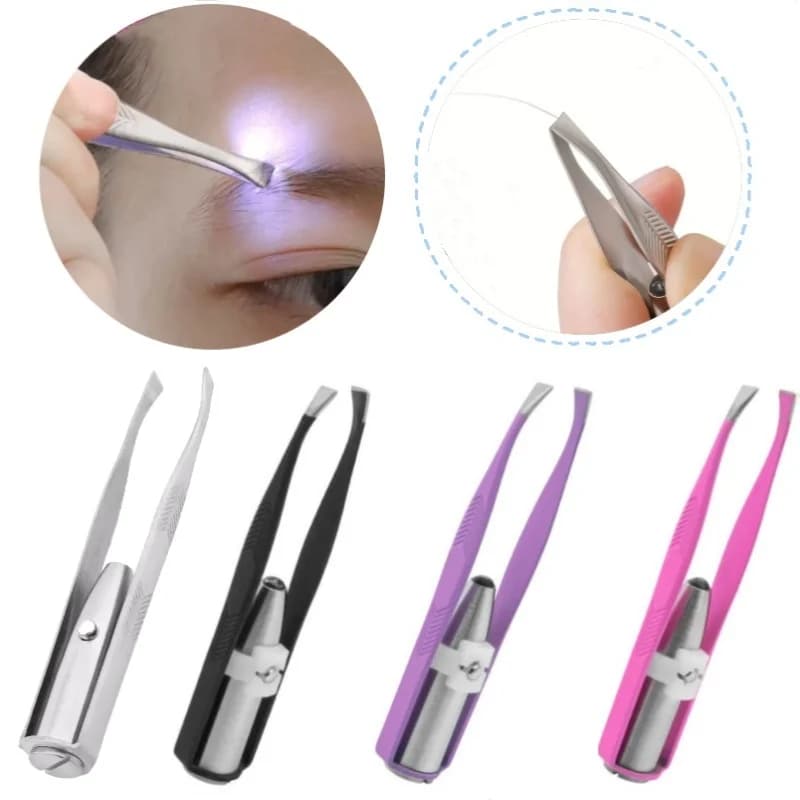 1/2 pz Pinzette Per Sopracciglia con Luce A LED Design Intelligente Precisione Ciglia Capelli Rimuovere Pinzette In Acciaio Inox Strumenti di Trucco Portatili