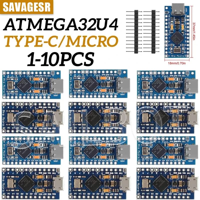 10-1PCS Pro Micro ATmega32U4 5V 16MHz Chip Original Replace ATmega328 For Arduino Pro Mini For Leonardo UNO R3