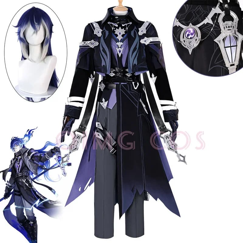 Costume Cosplay Genshin Impact Flin, Uniforme da Carnevale per Adulti, Parrucca, Costume per Halloween, Festa in Maschera, Abbigliamento da Gioco per Donne