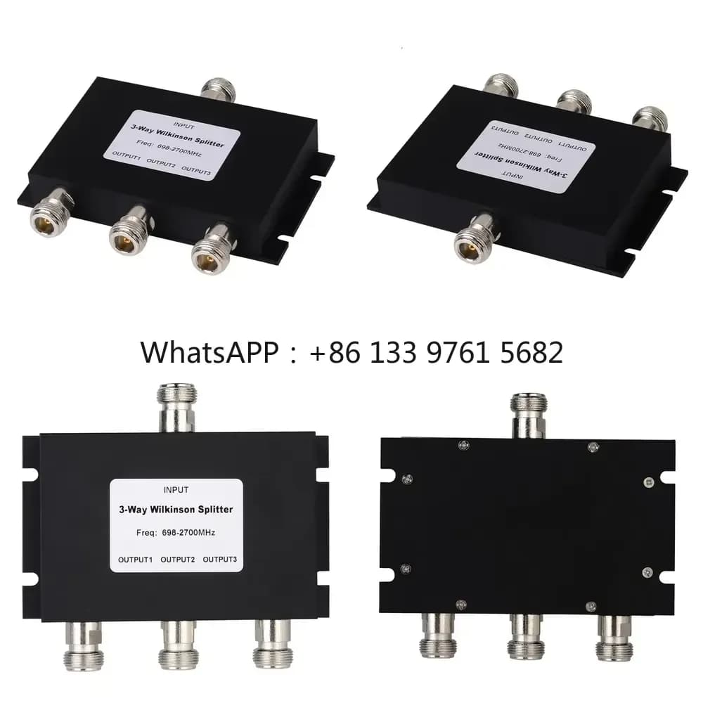 WSQ 3 Way Wilkinson Splitter Power Splitter Divider Metal 698-2700Mhz Gsm 3G 4G WIFI Lte W-Cdma FDD Mobile Signal Repeater