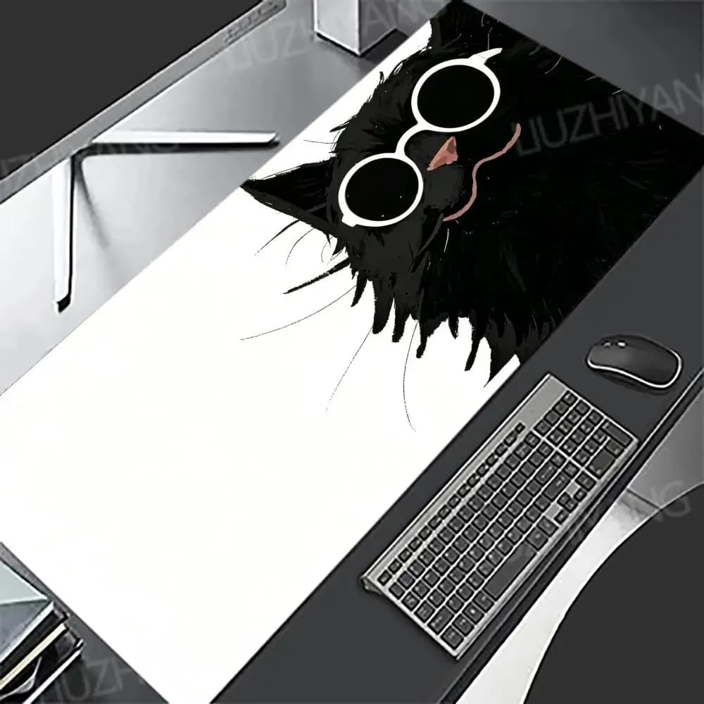 Cute Cartoon Cat Mouse Pad XXL Large Anti-Slip Rubber Gaming MousePad Esport Durable Thick Seam Edge Office Gamer Long Desk Mat