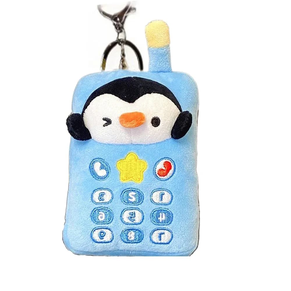 Auricolari a Forma di Pinguino Imbottito, Portachiavi Peluche Pingu, Divertente e Carino Ciondolo per Telefono, Giocattolo Morbido a Forma di Pinguino Cartone Animato