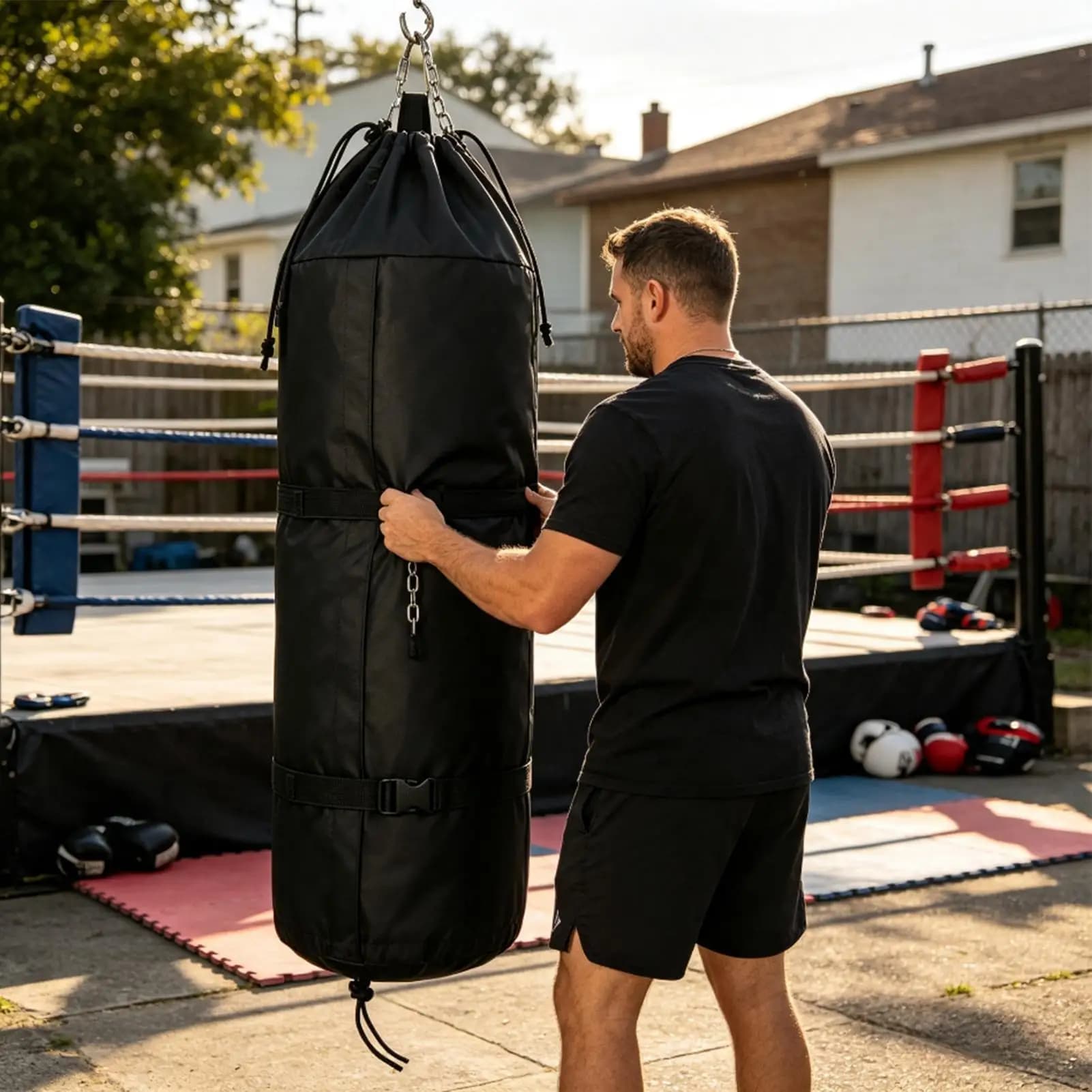 60x16" Oxford Fabric Outdoor Punching Bag Cover Waterproof Boxing Bag Protector Dust UV Resistant Protective Sleeve Weatherproof