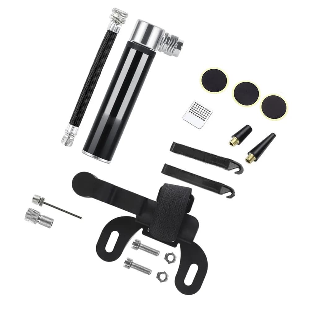 1Set Portable 120 Psi Bike Pump Air Inflator Aluminum Alloy Mini Lightweight Tire Air Inflator for Cycling Basketball Football