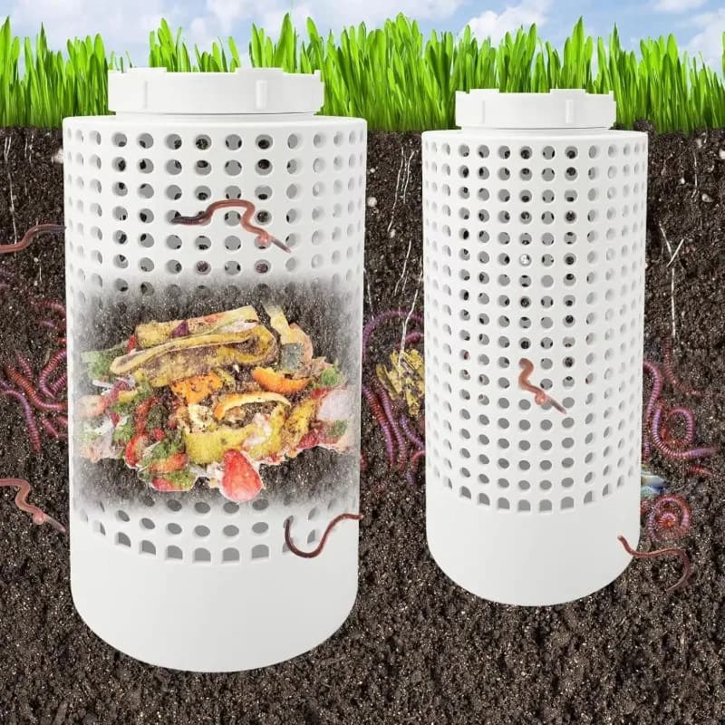 underground worm farm compost bin kit for home raised flower beds outdoor eco-friendly garden organic waste decomposition system