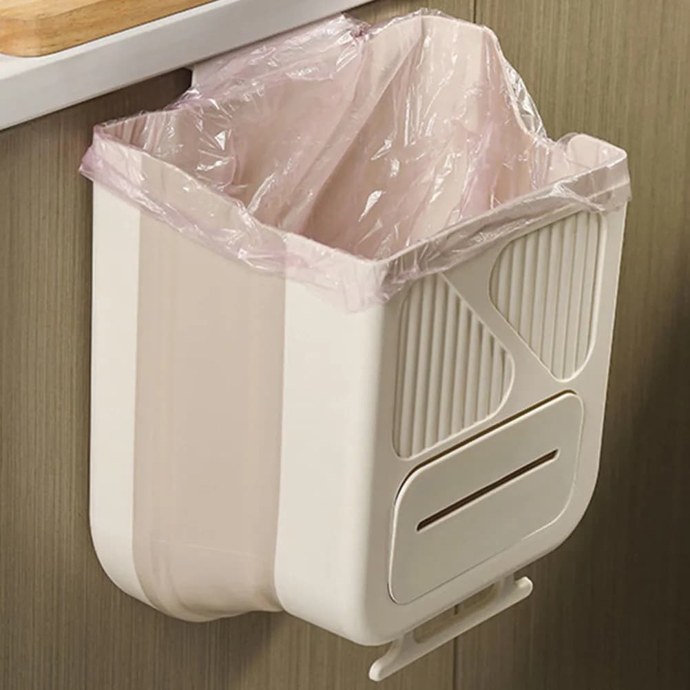 Cestino per Rifiuti da Cucina Pieghevole da Appendere, Bidone per Compostaggio e Riciclaggio, per Armadietti, Rifiuti Generici, Plastica, Carta, Vetro