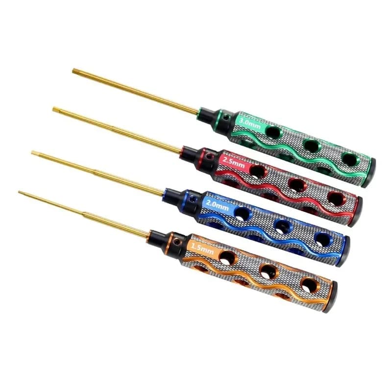 Set of 4 Hexagonal Screwdrivers 1.5mm 2.0mm 2.5mm 3.0mm, Auto Maintenance Tools Modellini, RC Screwdriver for Auto and RC Boats
