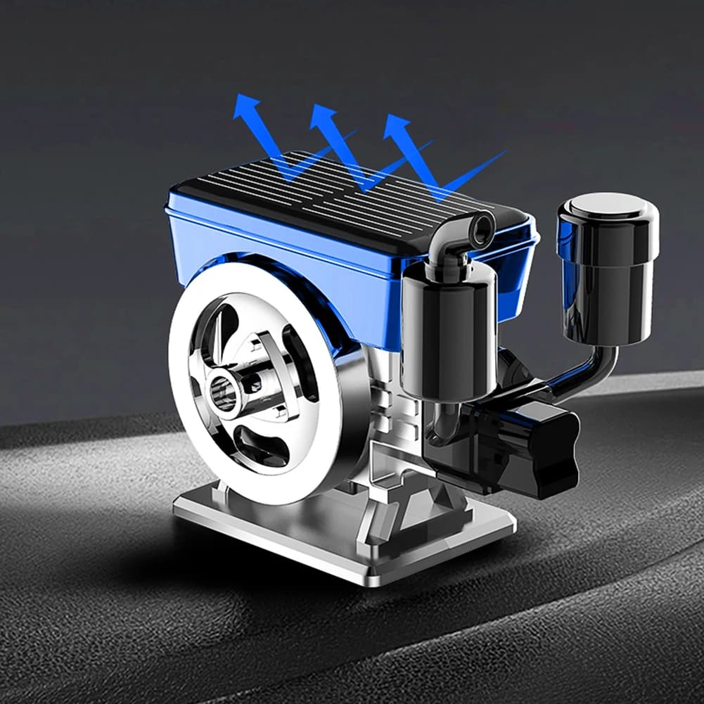 Deodorante per auto compatto Aromaterapia del motore Tecnologia avanzata del pannello solare Argento Blu Uso domestico e in ufficio per auto