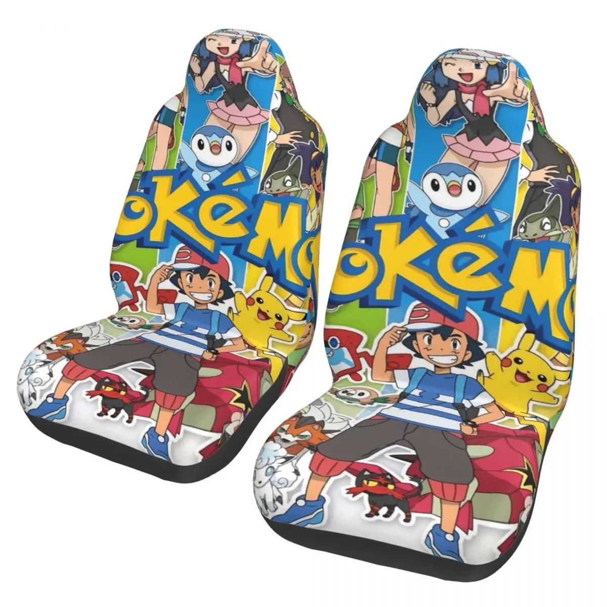 Universal Car Seat Covers Poke-Mon Cartoon, Interior Accessories AUTOYOUTH, Fabric Covers with Fishing Patterns