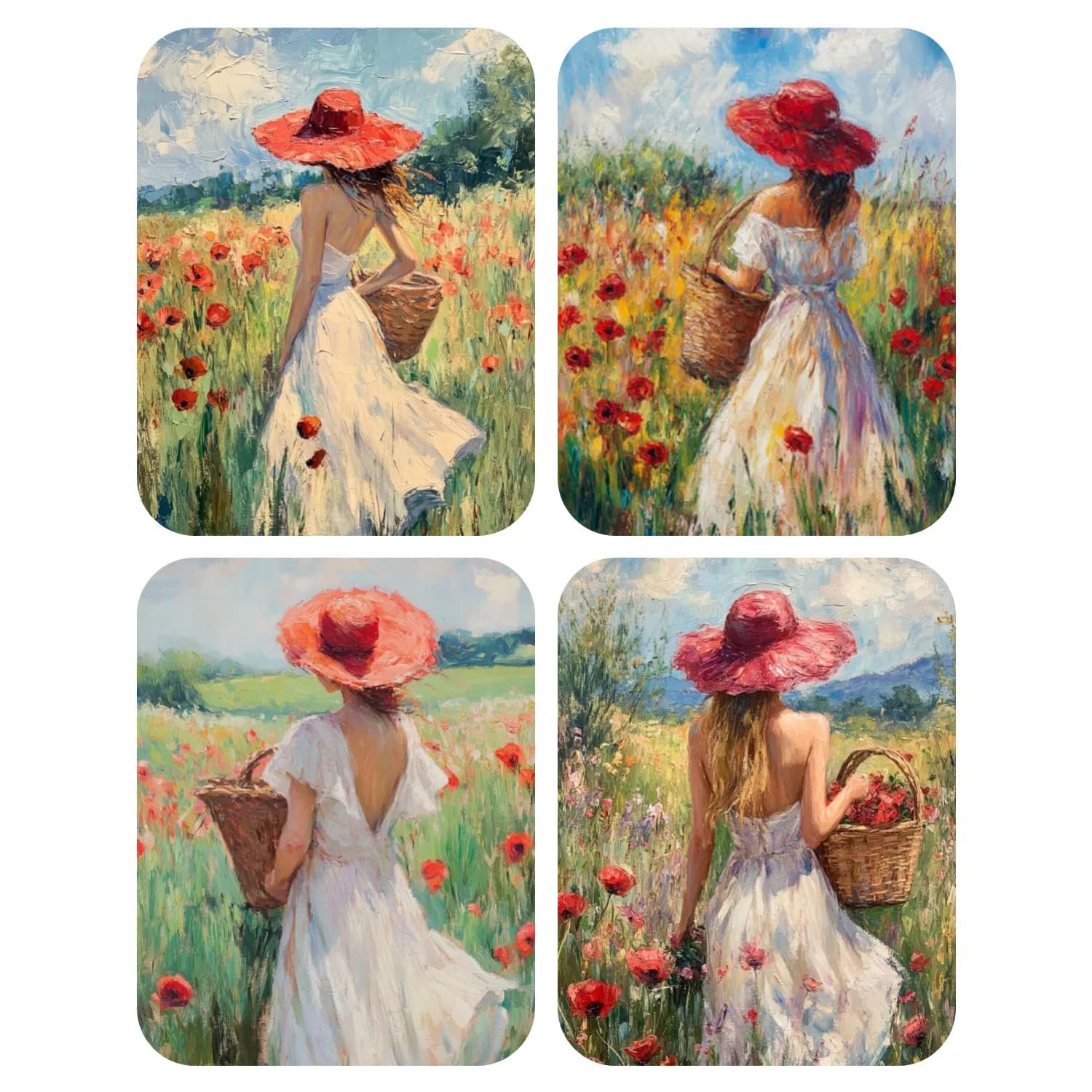 Hand Paint Woman carrying a bamboo basket Painting By Numbers Kit DIY Acrylic Artwork Canvas Art Gift Home