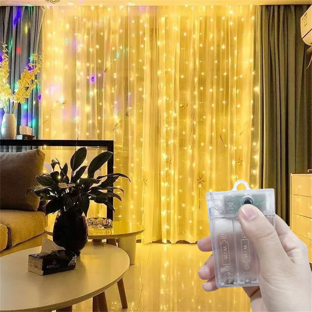 Battery Power Indoor Home Garland Lamp Christmas Decoration for LED Curtain Light String Wedding Party Ornaments New Year 2027