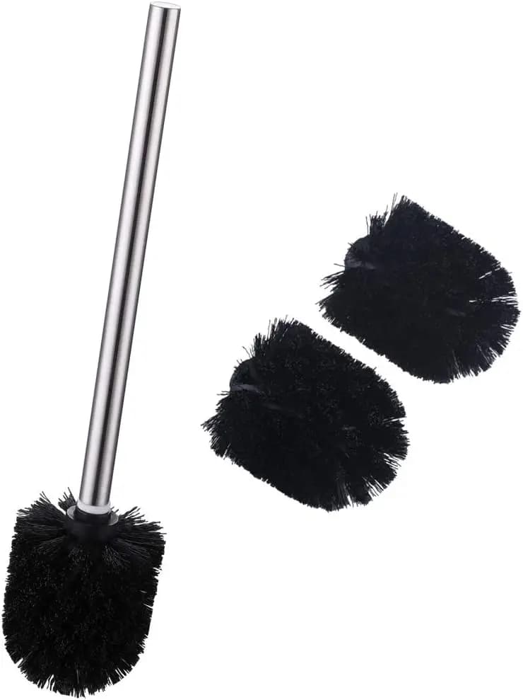 Spazzole per WC Angle Simple, Set da 3 con Testine e Asta per Pulizia per Bagno e Toilette