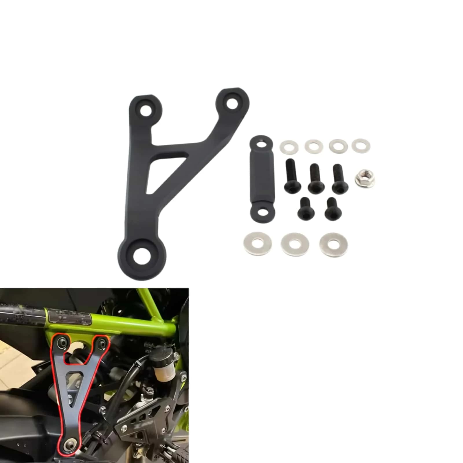 Accessori Moto: Piastra di Copertura Poggiapiedi Posteriore Compatibile con Kawasaki Z900 Z 900 2017-2024, Supporto Staffa Scarico