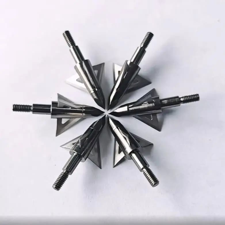 12pcs Broadhead Arrowhead 100/125 Grain Threaded Arrow Tips for Outdoor Archery Target Shooting Hunting Arrows