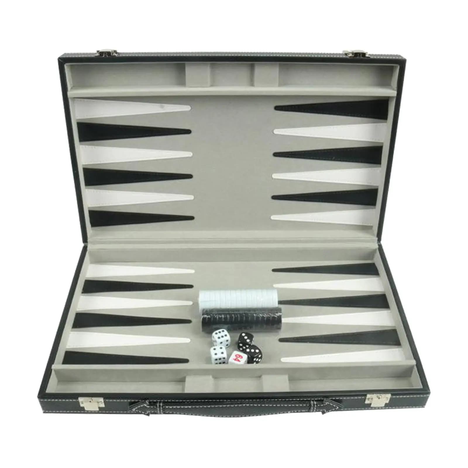 Folding Backgammon Board Travel Case Portable PU Leather Chess Set Strategy Board Games for Adult Kids Parties and Events