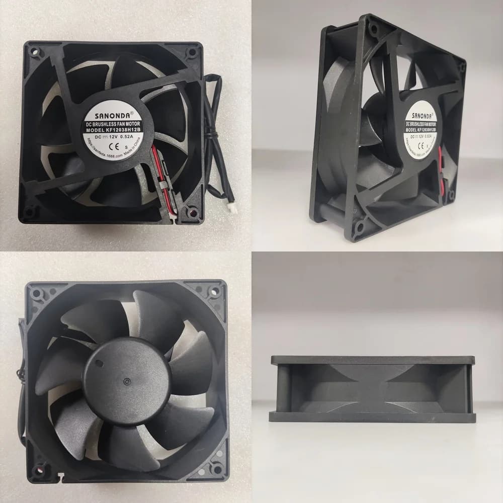 Ventola di Raffreddamento DC 12V 0.52A 12038 per Alimentatore Saldatrice, Ventilatore per Dissipazione del Calore per Attrezzature Industriali