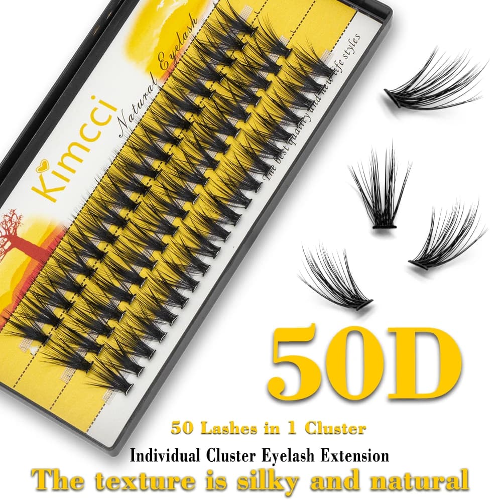 60 Pacchetti di Extension Ciglia Nere Naturali 50D, Ciglia Finte in Visone per Volume, Ciglia Individuali a Ciuffetti, Trucco Ciglia in Seta