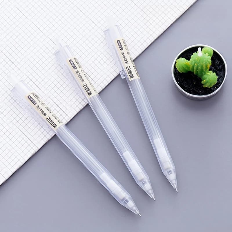 1pcs Simple Style Clear Automatic Pencil 0.5mm 0.7mm Mechanical Pencils Student Office Stationery Supplies
