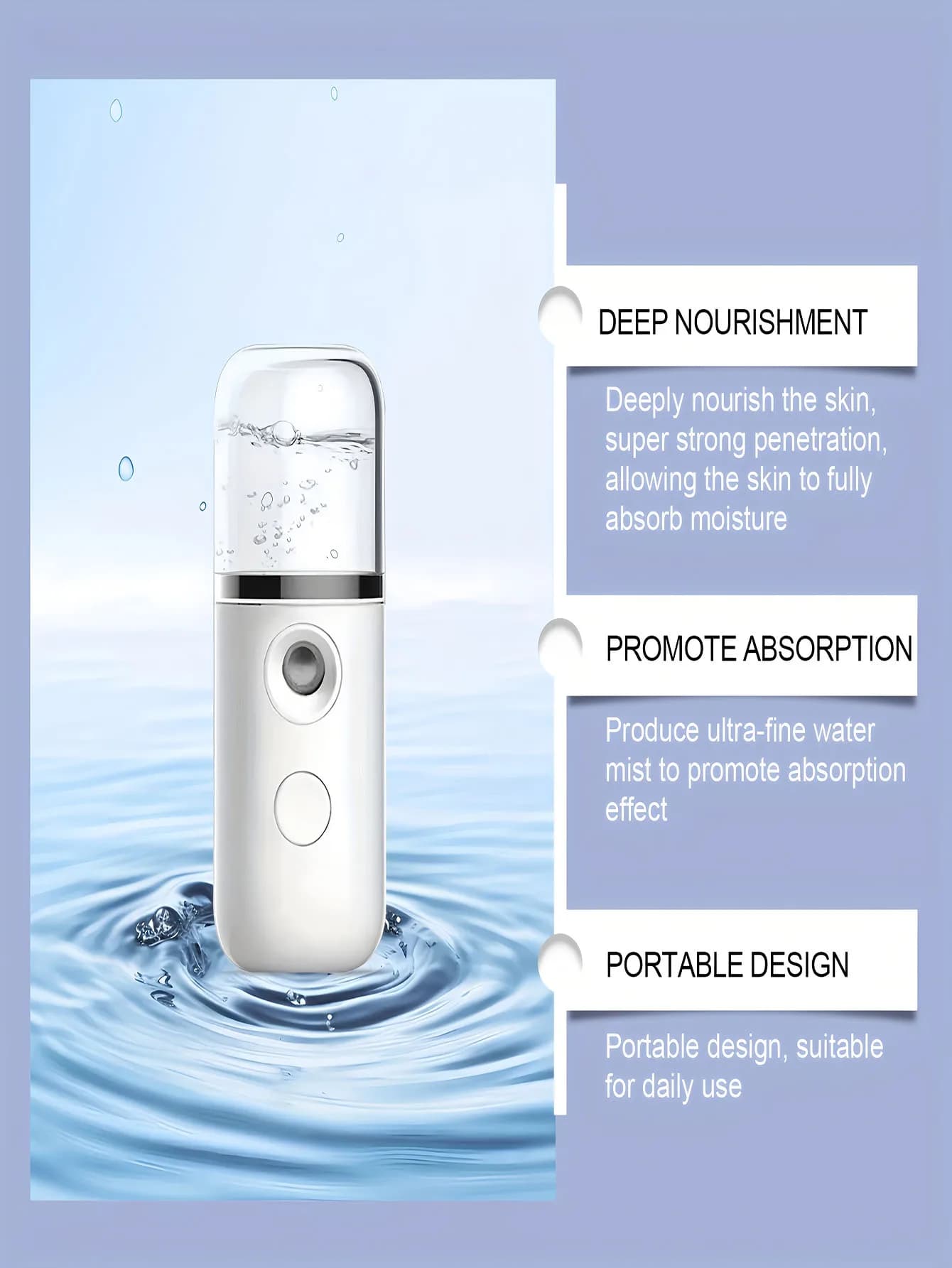 Spruzzatore Facciale USB 2026, Umidificatore Ricaricabile, Nebulizzatore, Vaporizzatore per il Viso, Strumenti di Bellezza per l'Idratazione e la Cura della Pelle