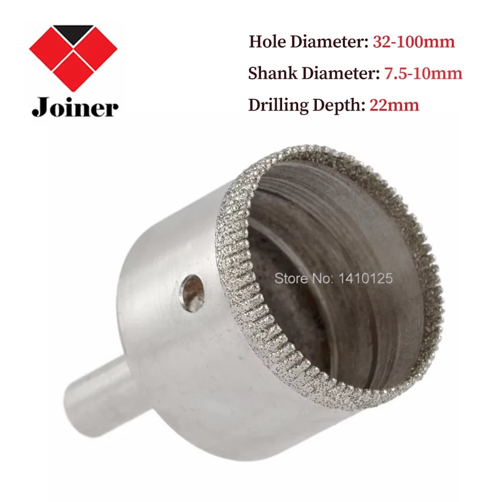 Punta diamantata Starrett da 32-100 mm per fori, con taglio liscio e punta rivestita, per vetro, pietra e pannelli in silicato di calcio