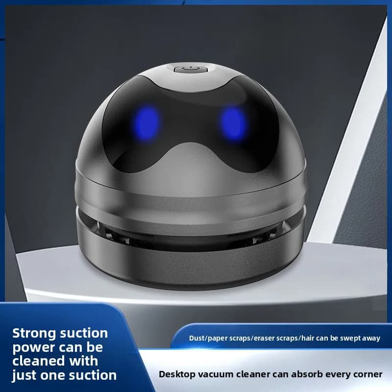 Student Desktop Vacuum Cleaner Black Knight Wireless Handheld Portable for Eraser Shreds Cleaning mini
