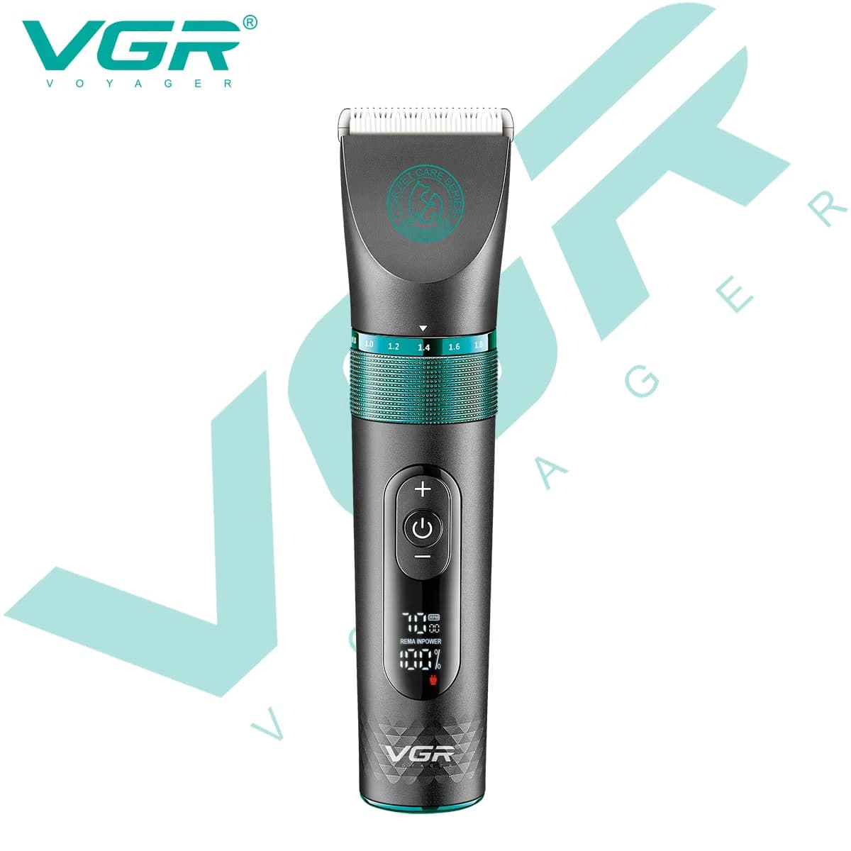 VGR V-209 Professional dog shaver, Electric pet cutter, Pet cutter, Digital LED display control in metal, Pet boost