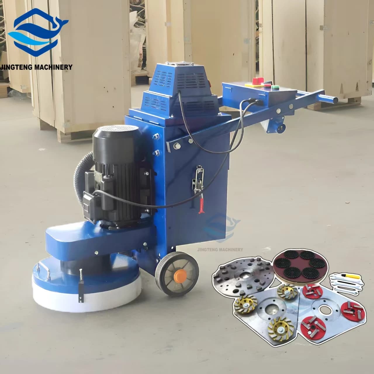Levigatrice e Lucidatrice Elettrica per Pavimenti in Calcestruzzo con Aspiratore Integrato, Macchina per Levigatura di Superfici in Resina Epossidica
