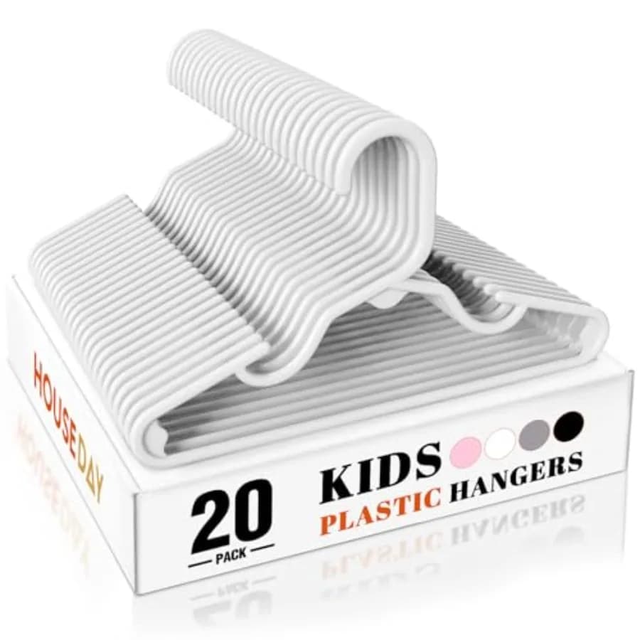 Baby Hangers, Sturdy 11.5" Hangers for Closet s Hangers for Newborn, Toddler, and Child Clothes, Smooth Edges, Non-Slip Notches