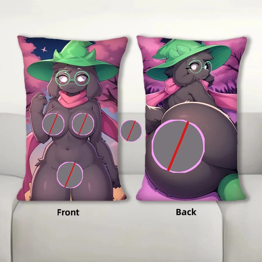 Dakimakura Anime Ralsei con pelliccia nera cuscino del divano fodera per cuscino per il corpo federa per cuscino da letto con stampa su doppio lato