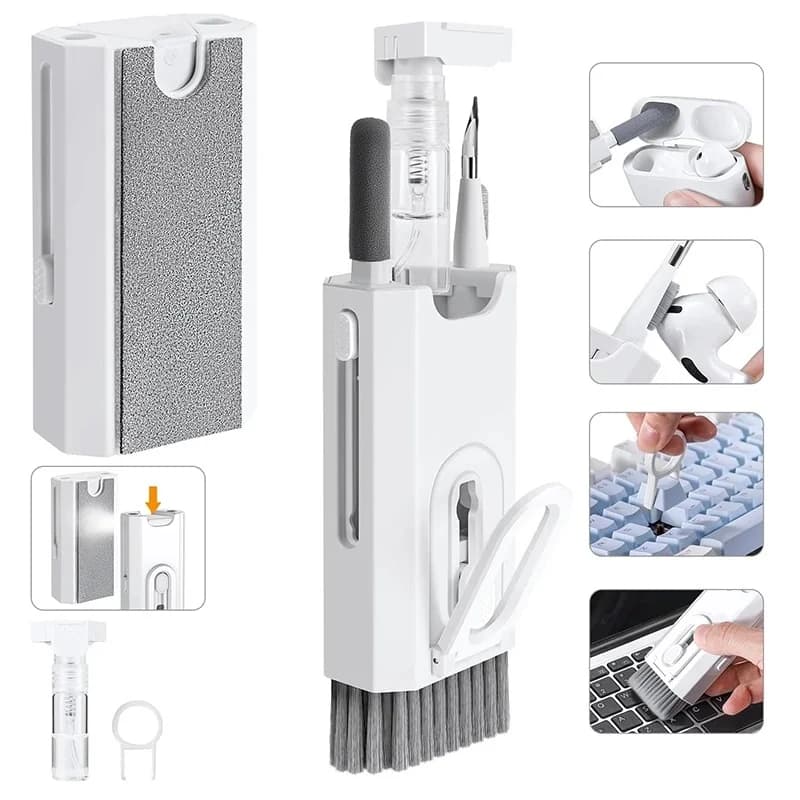 8 In 1 Multifunctional Cleaning Kit Keyboard Laptop PC Brush Phone Earphones Cleaning Pen Camera Tools With Keycap Puller Tools
