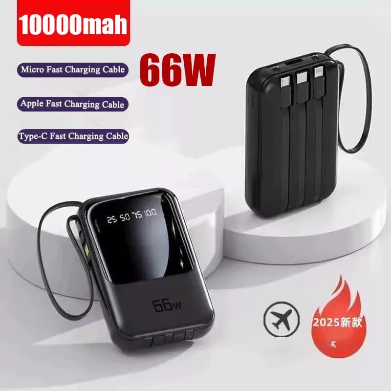 Power Bank da 66 W Batteria portatile Xiaomi adatta da 10000 mAh Ricarica rapida integrata con display digitale a 4 fili Power Bank esterno