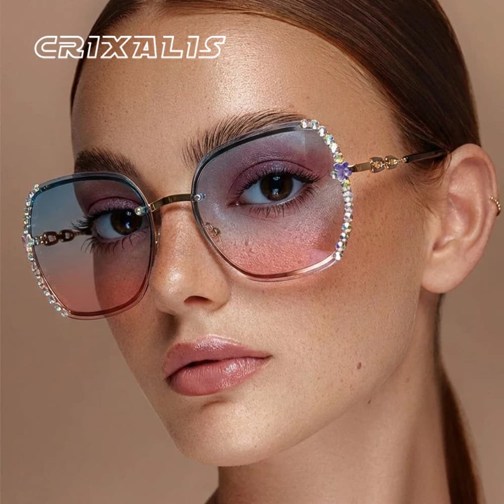 CRIXALIS Occhiali da sole da donna alla moda con design a trapano per la guida Occhiali da sole da festa per donne da donna a scelta per regali UV400