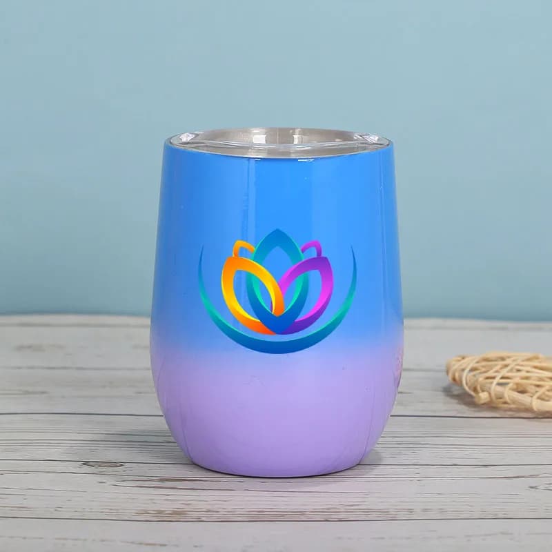 Wholesale 12 ounce Wine Egg Water Glass With Lid Stainless Steel Beer Glass Egg Cup Vacuum Isolated Wedding Party Gifts